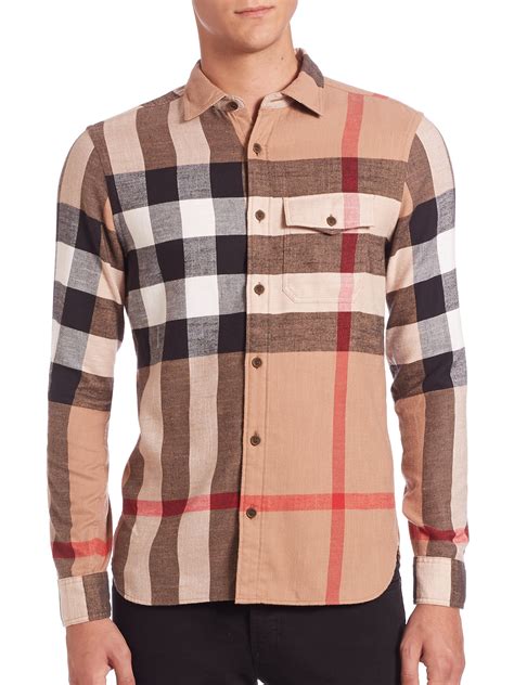 burberry check men shirt